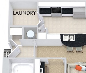 The Montreal 3D The Montreal 3D. 2 bedroom apartment. Kitchen with bartop open to living/dining rooms. 2 full bathrooms, double vanity in master. Walk-in closet. Patio/balcony.